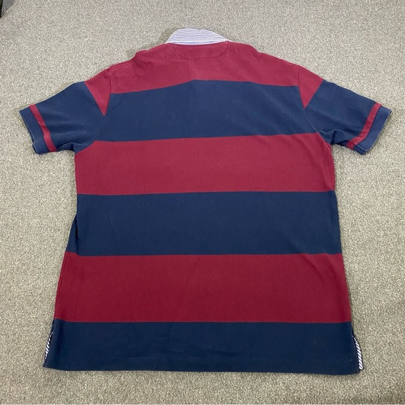 Vintage Polo Ralph Lauren Embroidered Striped Rugby Polo Shirt Size Large - Picture 6 of 9